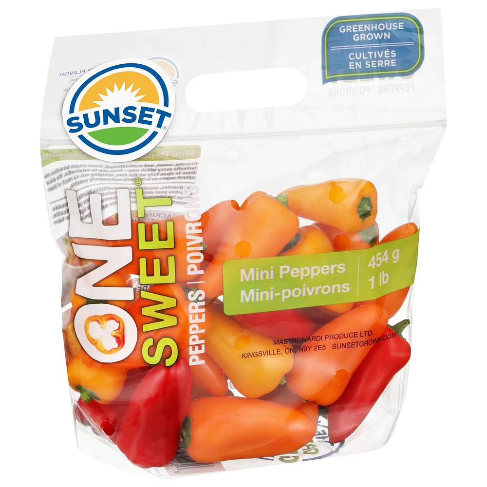 Sunset One Sweet Mini Peppers, 1lb, 1 lb