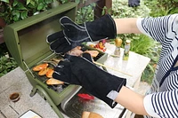 Expert Grill  Leather  Heat Resistant   BBQ Gloves, Black Color, EG LEATHER BBQ GLOVE