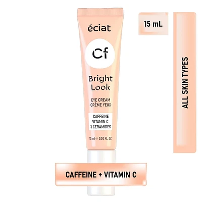 Éciat crème anti-cernes Triple Action pour contour des yeux | à la Caféine, Vitamine C et 3 Céramides | Illumine et Raffermit | Tous types de peaux | 15 ml Caféine + Vitamine C
