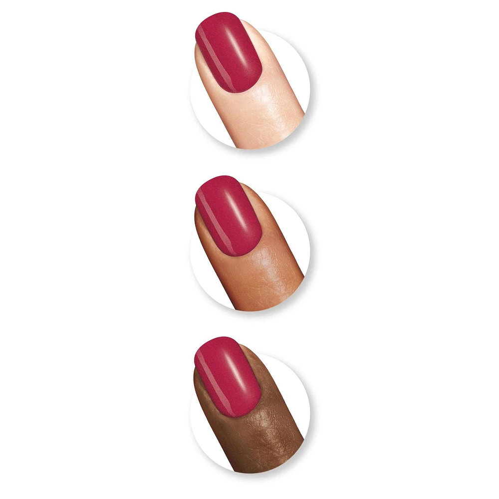 Sally Hansen Miracle Gel, vernis à ongles en gel, vernis à ongles résistant à l'écaillage, dure jusqu'à 8 jours Réussissez une manucure* qui dure jusqu’à 8 jours depuis le confort de votre domicile grâce au Sally Hansen Miracle Gel™. Notre vernis à ongles simili-gel 100 % végétalien vous donne des résultats de qualité professionnelle en 2 étapes simples (vernis + couche de finition)