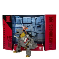 Transformers Toys Studio Series 86-06 Leader Class The Transformers: The Movie 1986 Grimlock and Autobot Wheelie Action Figure - Ages 8 and Up, 8.5-inch