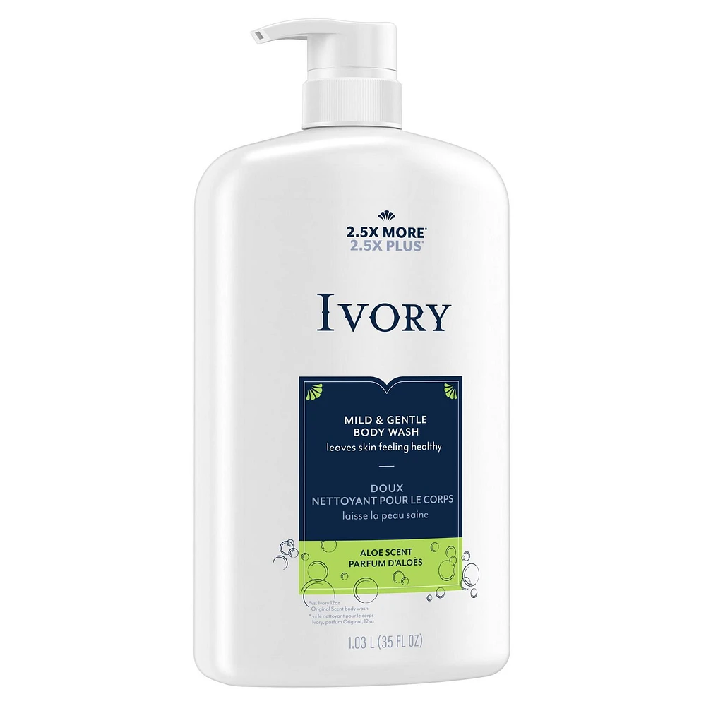 Ivory Gentle Body Wash, Notes of Aloe, 1035ML