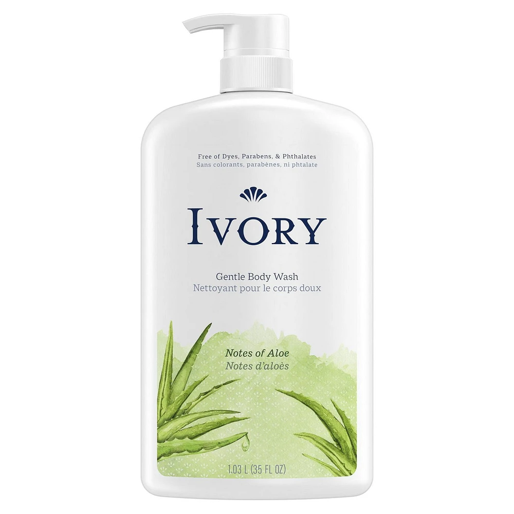 Ivory Gentle Body Wash, Notes of Aloe, 1035ML