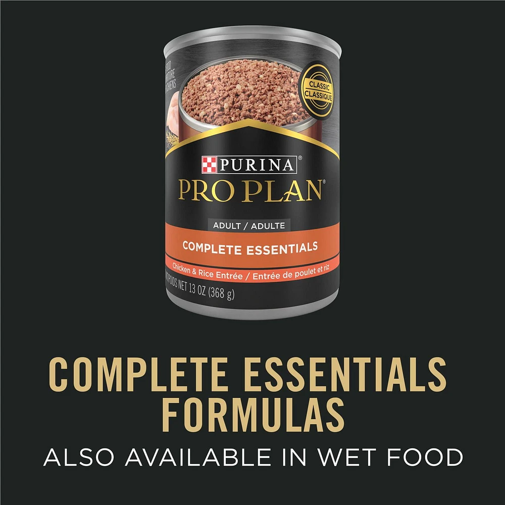 Purina Pro Plan Complete Essentials Shredded Blend Chicken & Rice Formula, Dry Dog Food