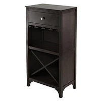 92745- Ancona Modular Wine Cabinet with One Drawer, Glass Rack, X Shelf