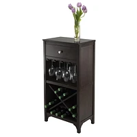 92745- Ancona Modular Wine Cabinet with One Drawer, Glass Rack, X Shelf