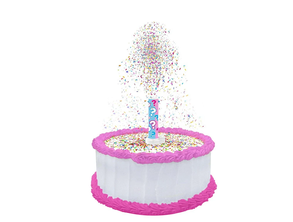 Candle - Party Popper Cake Topper Gender Reveal