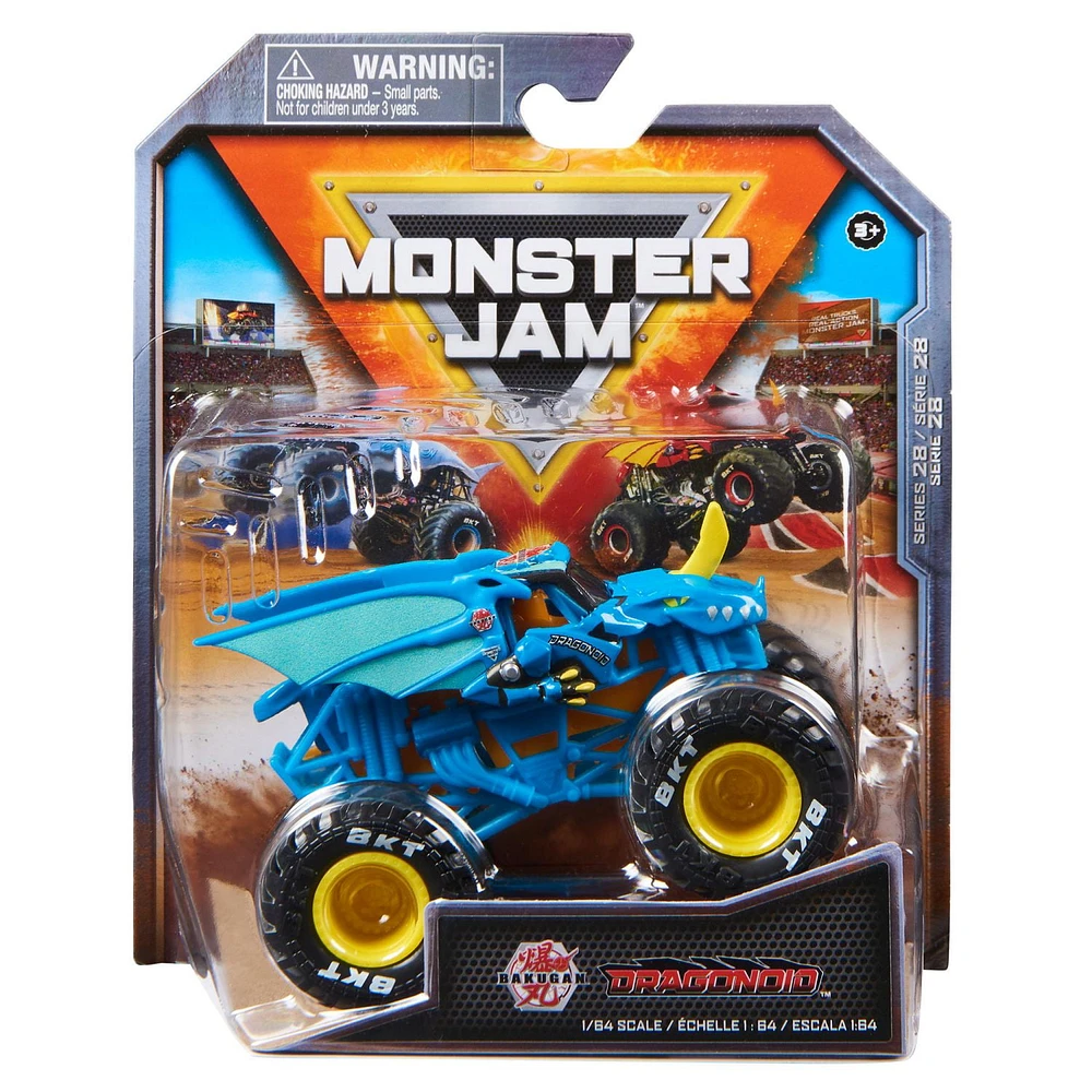 Monster Jam, Official Bakugan Dragonoid (Blue) Monster Truck, Die-Cast Vehicle, 1:64 Scale, Kids Toys for Boys Ages 3 and up