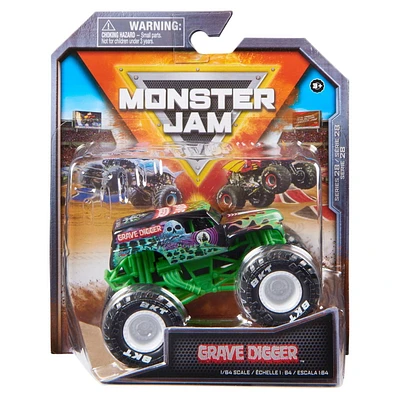 Monster Jam, Official Grave Digger Monster Truck, Die-Cast Vehicle, 1:64 Scale, Kids Toys for Boys Ages 3 and up