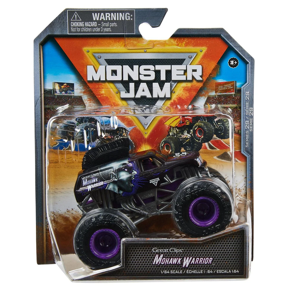 Monster Jam, Official Mohawk Warrior Monster Truck, Die-Cast Vehicle, 1:64 Scale, Kids Toys for Boys Ages 3 and up