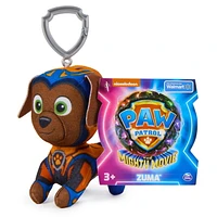 PAW Patrol: The Mighty Movie, 4-Inch Tall Mighty Pups Zuma Plush Toy, Miniature Stuffed Animals with Keychain Clip, Kids Toys for Boys and Girls 3+