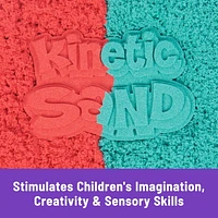 Kinetic Sand Mold n’ Flow, 1.5 Red and Teal Play Sand, 3 Tools Sensory Toys for Kids Ages 3+