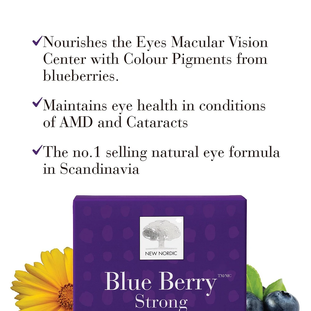 New Nordic Blue Berry Strong - 60 tablets, Helps maintain healthy eyes