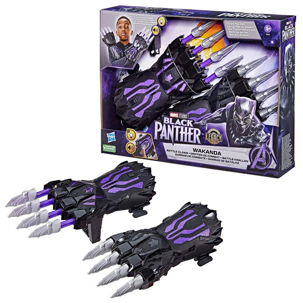 Marvel Studios' Black Panther Legacy Collection Wakanda Battle FX Claws, Light-Up Role Play Toy For Kids 5 and Up