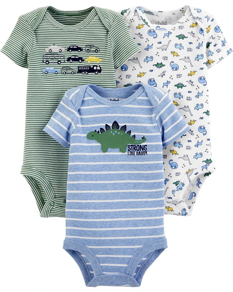 Child of Mine made by Carter's 3 Pack Newborn Boys Bodysuits - Dino