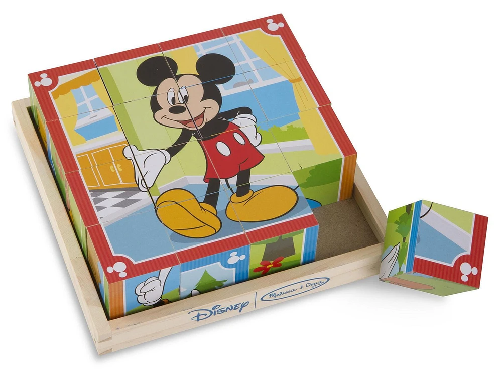 Melissa & Doug Disney Mickey Mouse Wooden Cube Puzzle