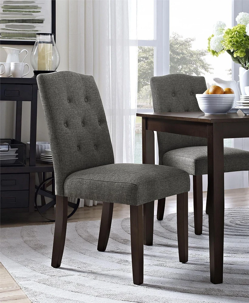 Parsons Upholstered Tufted Dining Chair, Gray