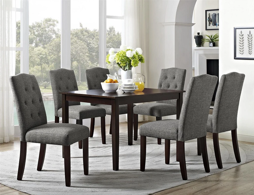 Parsons Upholstered Tufted Dining Chair, Gray