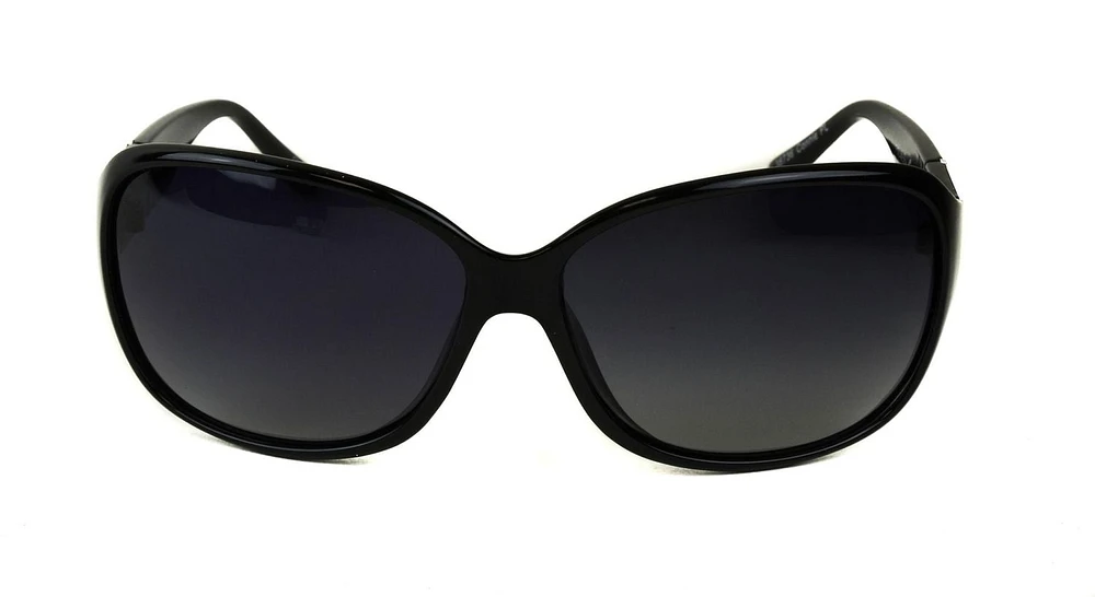 George Womens Polarized Square Black Sunglasses