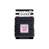 GIMME Hair Bands for Thick Hair, Black, 5 Ct, No Breaks, Seamlessly Soft!