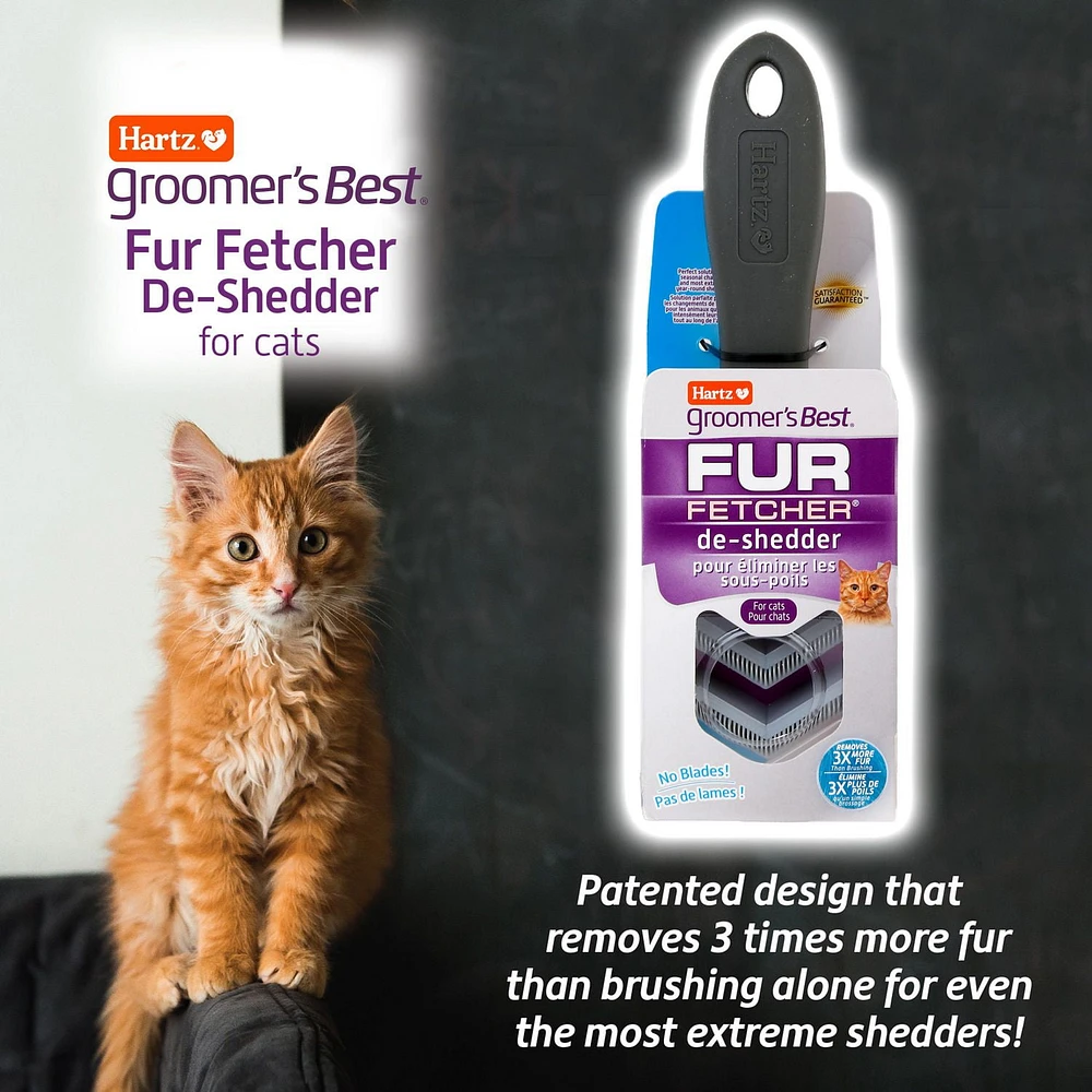 Hartz Groomers Best Fur Fetcher De-Shedder pour chats Outil de démuage Hartz pour chats