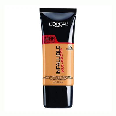 L'Oréal Paris Fond de Teint Pro-Matte| Sans Huile, Texture Légère, Longue Tenue Jusqu’à 24hr| Ivoire Classique