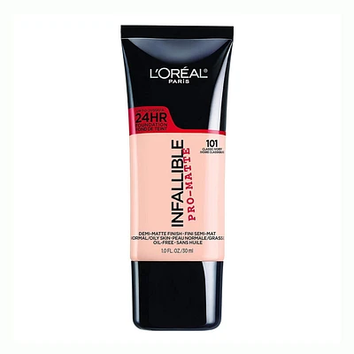 L'Oréal Paris Pro- Matte Foundation| Oil-Free, Lightweight, Longwear Face Makeup Up to 24hr| Classic Ivory, 30 ML, 30 ML