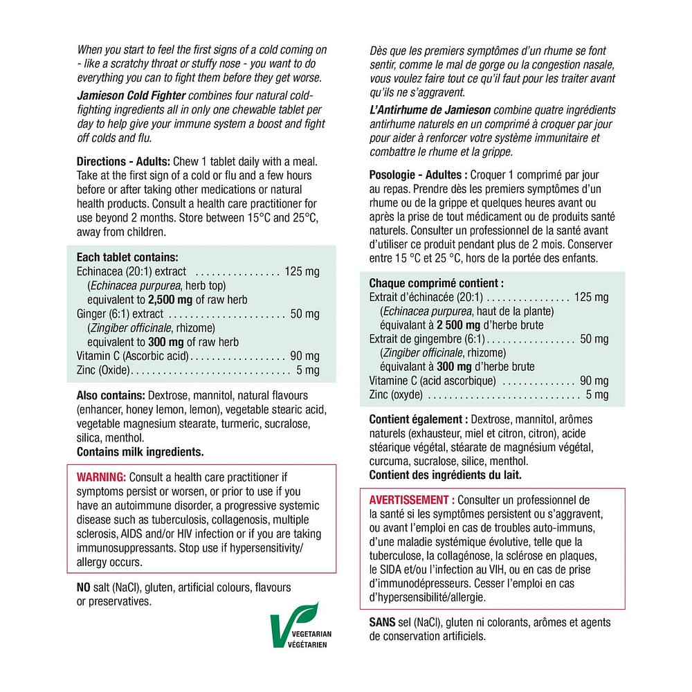 Jamieson Antirhume, 10 comprimés à croquer