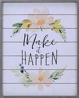 hometrends Make It Happen Printed Plank Art