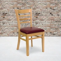 2 Pk. HERCULES Series Ladder Back Natural Wood Restaurant Chair