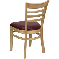 2 Pk. HERCULES Series Ladder Back Natural Wood Restaurant Chair