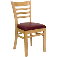 2 Pk. HERCULES Series Ladder Back Natural Wood Restaurant Chair