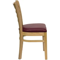 2 Pk. HERCULES Series Ladder Back Natural Wood Restaurant Chair