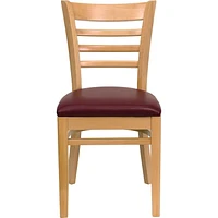 2 Pk. HERCULES Series Ladder Back Natural Wood Restaurant Chair