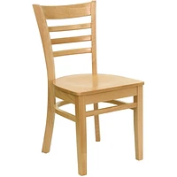 2 Pk. HERCULES Series Ladder Back Natural Wood Restaurant Chair