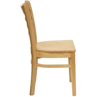 2 Pk. HERCULES Series Ladder Back Natural Wood Restaurant Chair