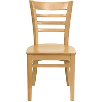 2 Pk. HERCULES Series Ladder Back Natural Wood Restaurant Chair