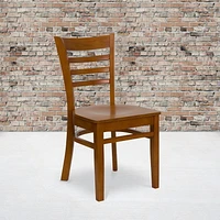 2 Pk. HERCULES Series Ladder Back Cherry Wood Restaurant Chair