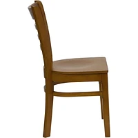 2 Pk. HERCULES Series Ladder Back Cherry Wood Restaurant Chair