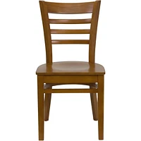 2 Pk. HERCULES Series Ladder Back Cherry Wood Restaurant Chair