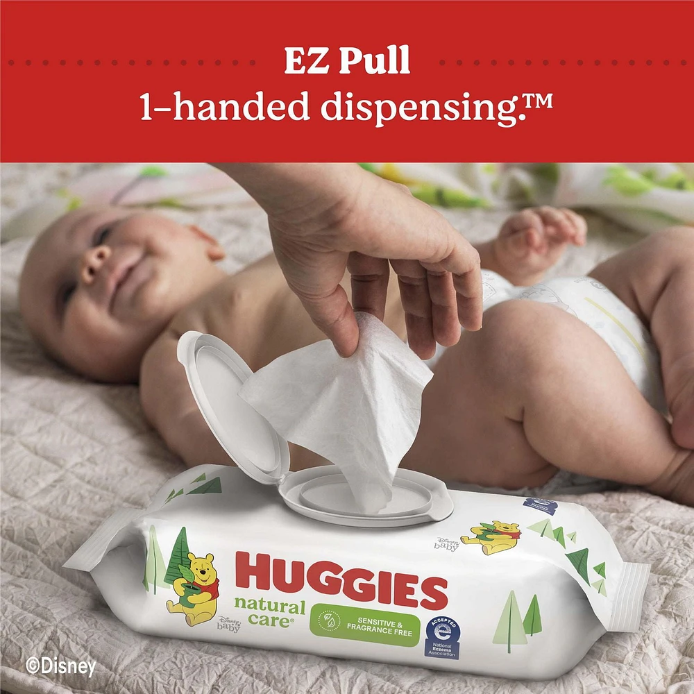 Huggies Natural Care Sensitive Baby Wipes, UNSCENTED, 1 Flip Top Pack, 56 Wipes, 56 Wipes