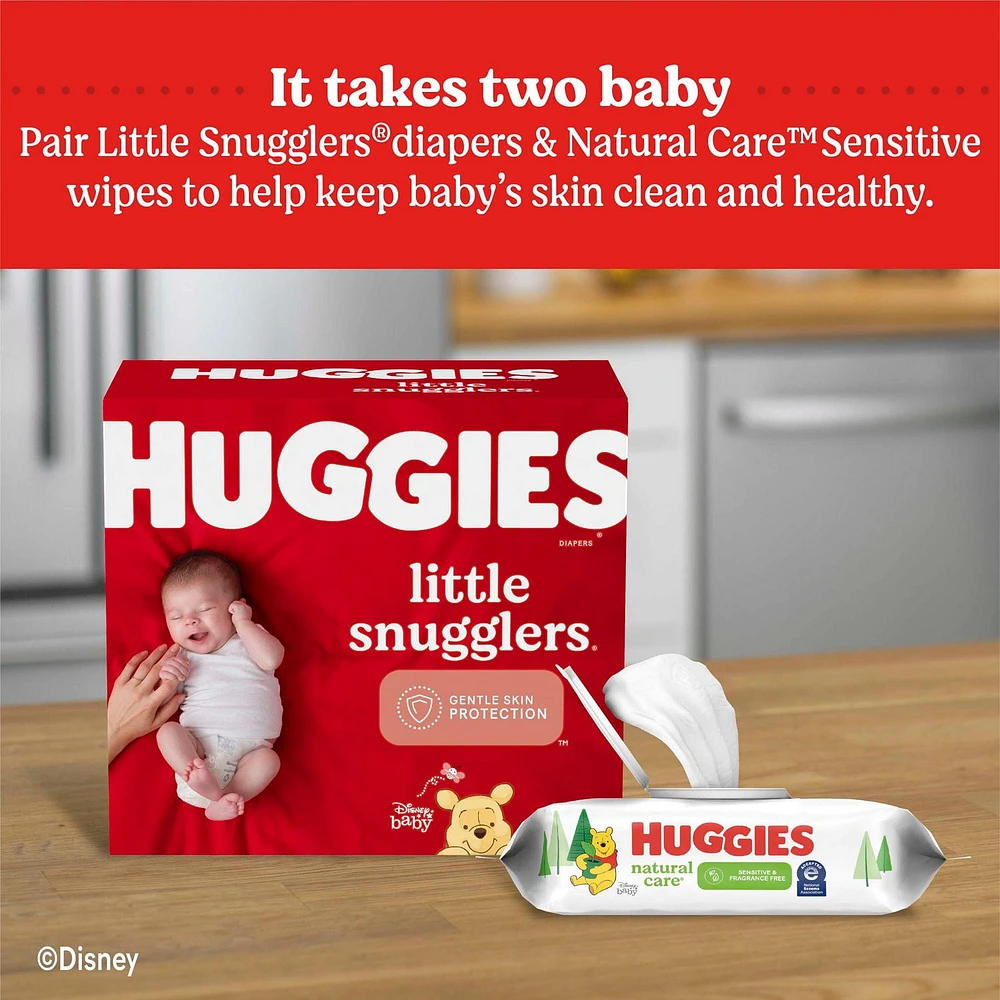 Huggies Natural Care Sensitive Baby Wipes, UNSCENTED, 1 Flip Top Pack, 56 Wipes, 56 Wipes