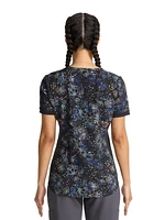 Scrubstar Women's Pastel Garden V-Neck Print Scrub Top