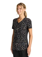 Scrubstar Women's Geo V-Neck Print Scrub Top