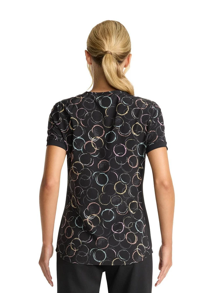 Scrubstar Women's Geo V-Neck Print Scrub Top
