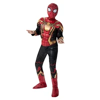 MARVEL’S SPIDER-MAN INTEGRATED SUIT QUALUX COSTUME (CHILD) - Poly Jersey Jumpsuit Stuffed with Polyfill and Fabric Mask