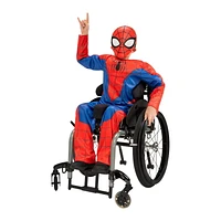 MARVEL Adaptive Spider-Man Youth Costume - Printed Jumpsuit with Tube Access, Roomier Legs, and Fabric Half Mask