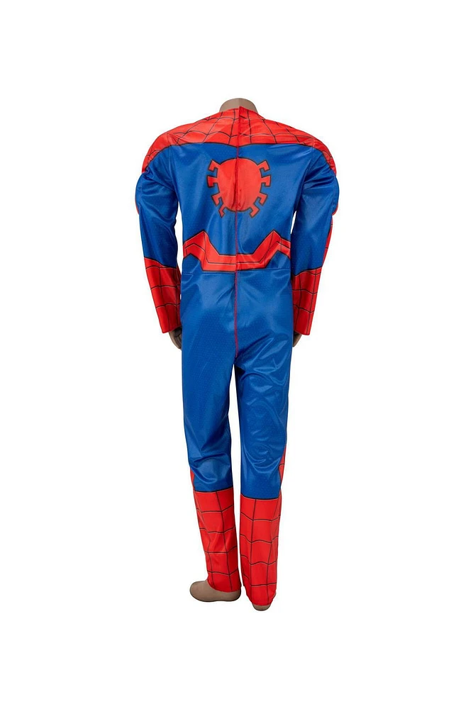 MARVEL Adaptive Spider-Man Youth Costume - Printed Jumpsuit with Tube Access, Roomier Legs, and Fabric Half Mask