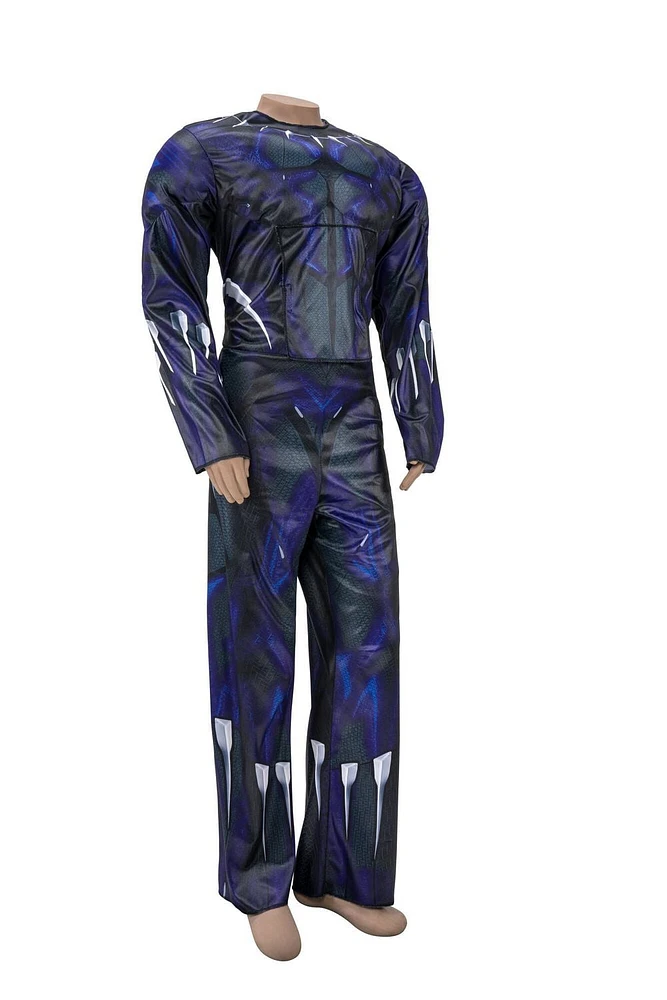 MARVEL Adaptive Black Panther Youth Costume - Printed Jumpsuit with Tube Access, Roomier Legs, and Fabric Half Mask