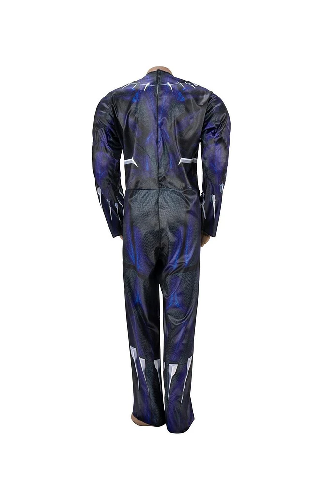 MARVEL Adaptive Black Panther Youth Costume - Printed Jumpsuit with Tube Access, Roomier Legs, and Fabric Half Mask